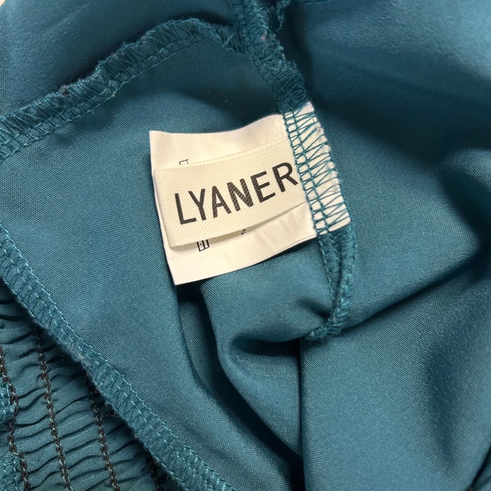Teal Ruffle V-Neck Crop Top with Side Ties or tie in back - Picture 5 of 6